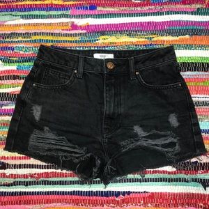 Forever 21 Black distressed shorts